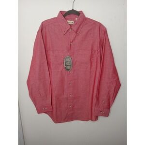 Nwt Backpacker Heather Red Men Stain Repellent‎ Wrinkle Free Long Sleeve Shirt L